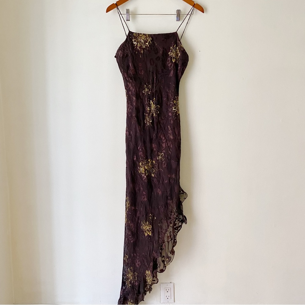 Vintage Brown floral beaded dress